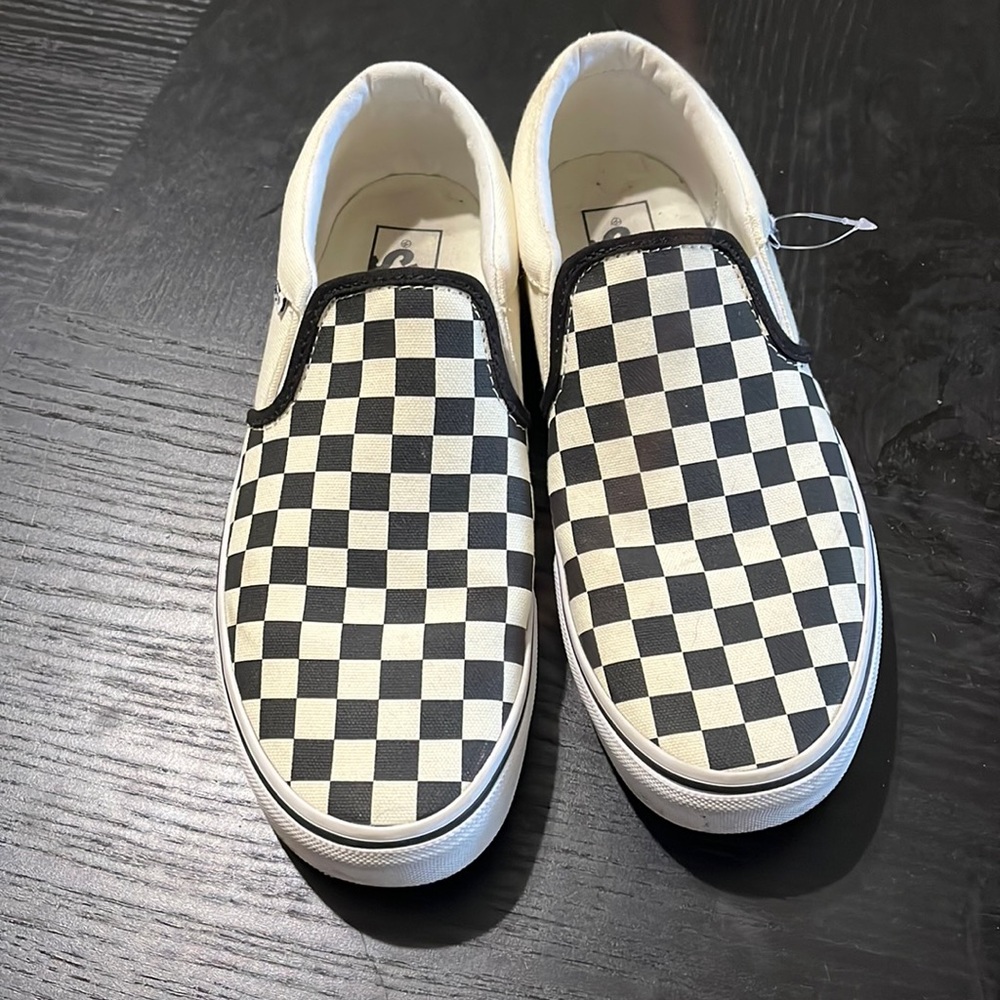 Black and white checkered  vans